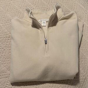 Athleta Woman’s  1/4 zip sweatshirt in Cream